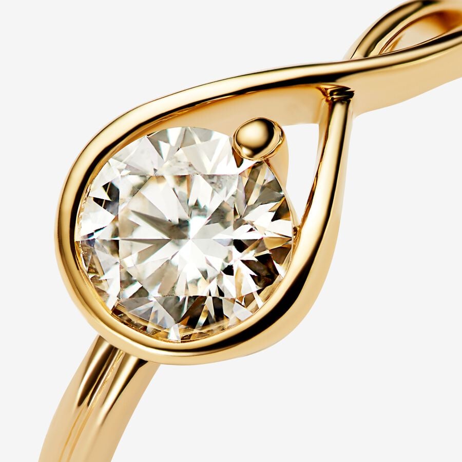 14k gold pandora infinite lab-grown diamond ring