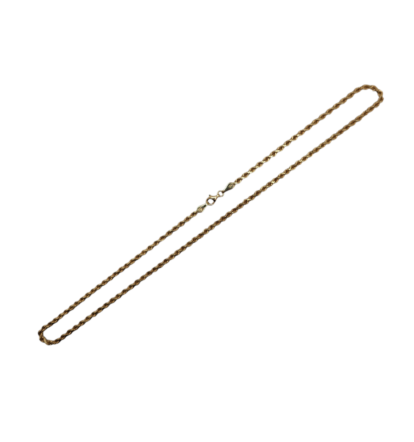 10k yellow gold rope chain - 18" length, 2mm thickness