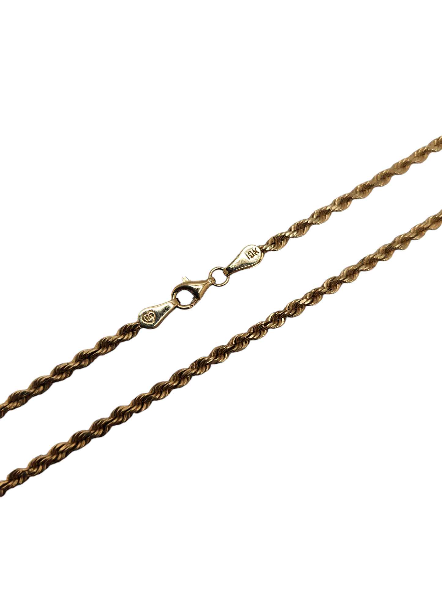 10k yellow gold rope chain - 18" length, 2mm thickness