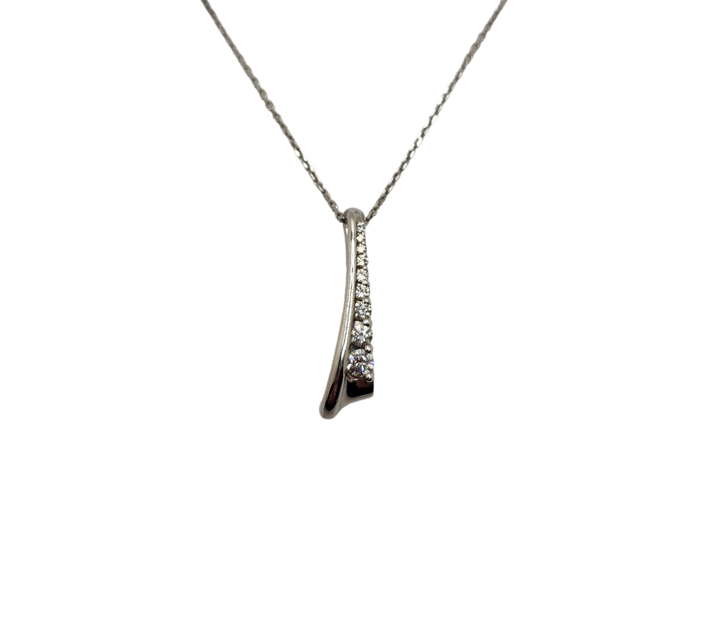 14k white gold diamond pendant necklace - .5 carats, 18" chain