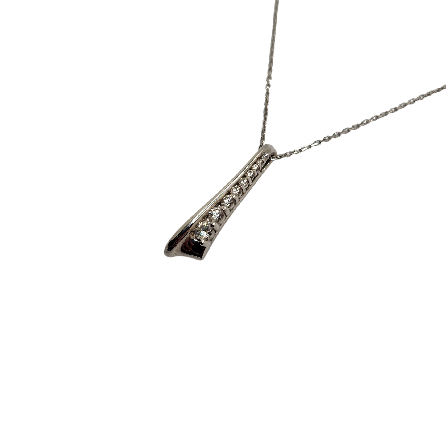 14k white gold diamond pendant necklace - .5 carats, 18" chain