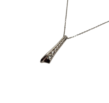 14k White Gold Diamond Pendant Necklace - .5 Carats, 18" Chain