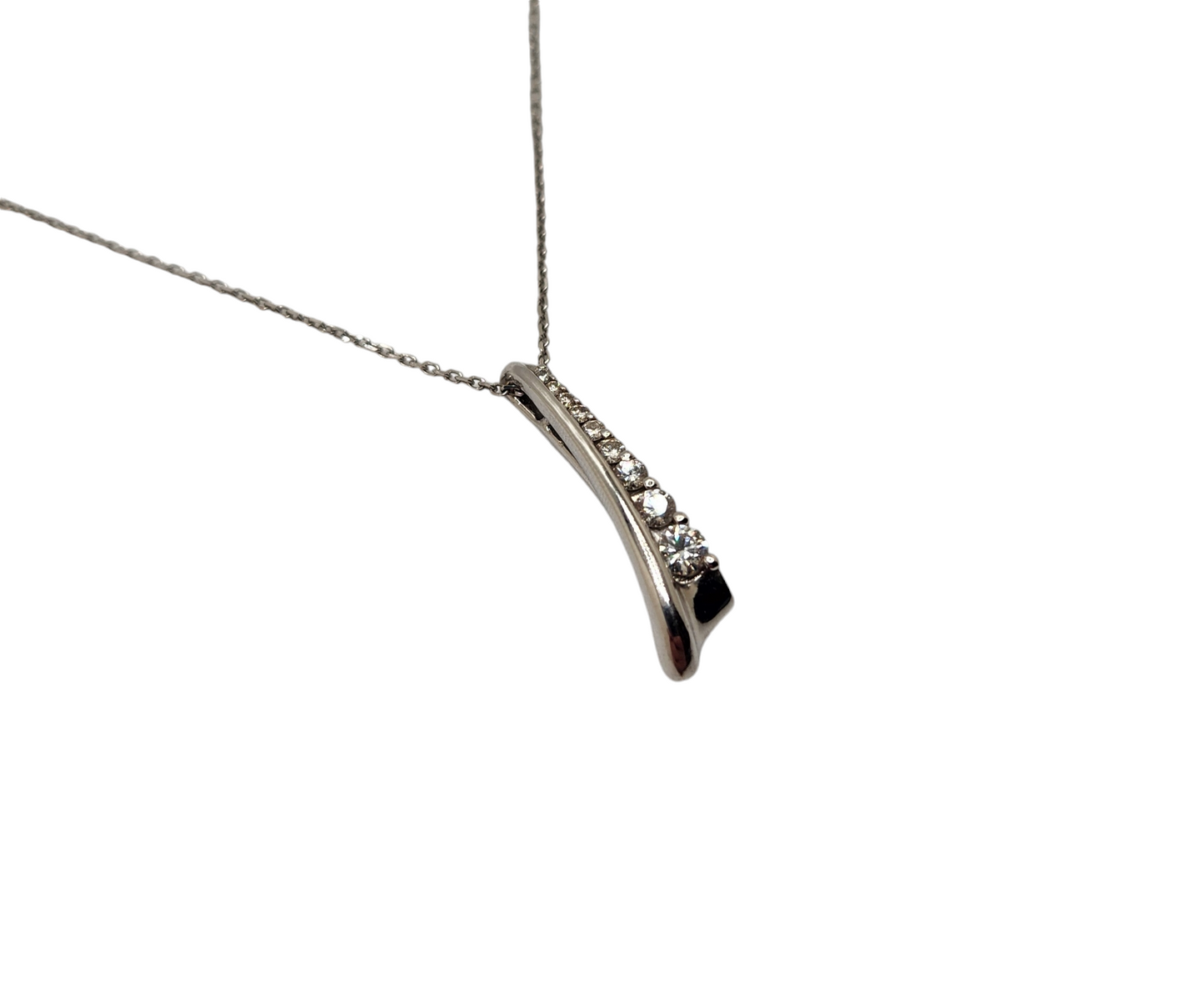 14k white gold diamond pendant necklace - .5 carats, 18" chain