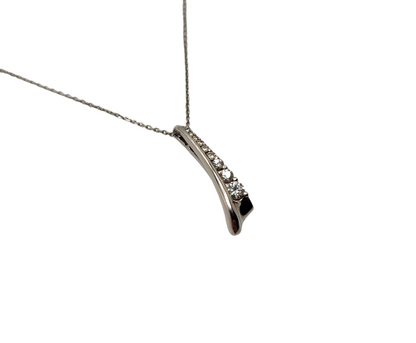14k White Gold Diamond Pendant Necklace - .5 Carats, 18" Chain