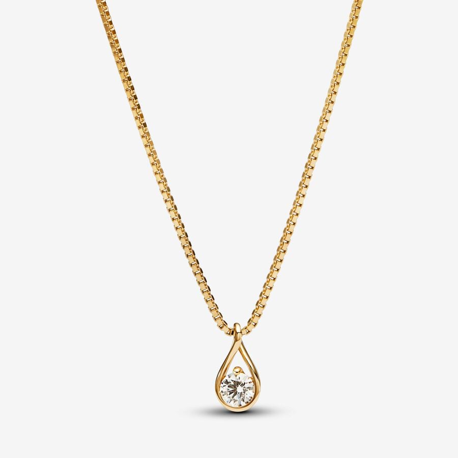 14k gold pandora infinite lab-grown diamond pendant & necklace, 0.25 carat, 17.7 inches