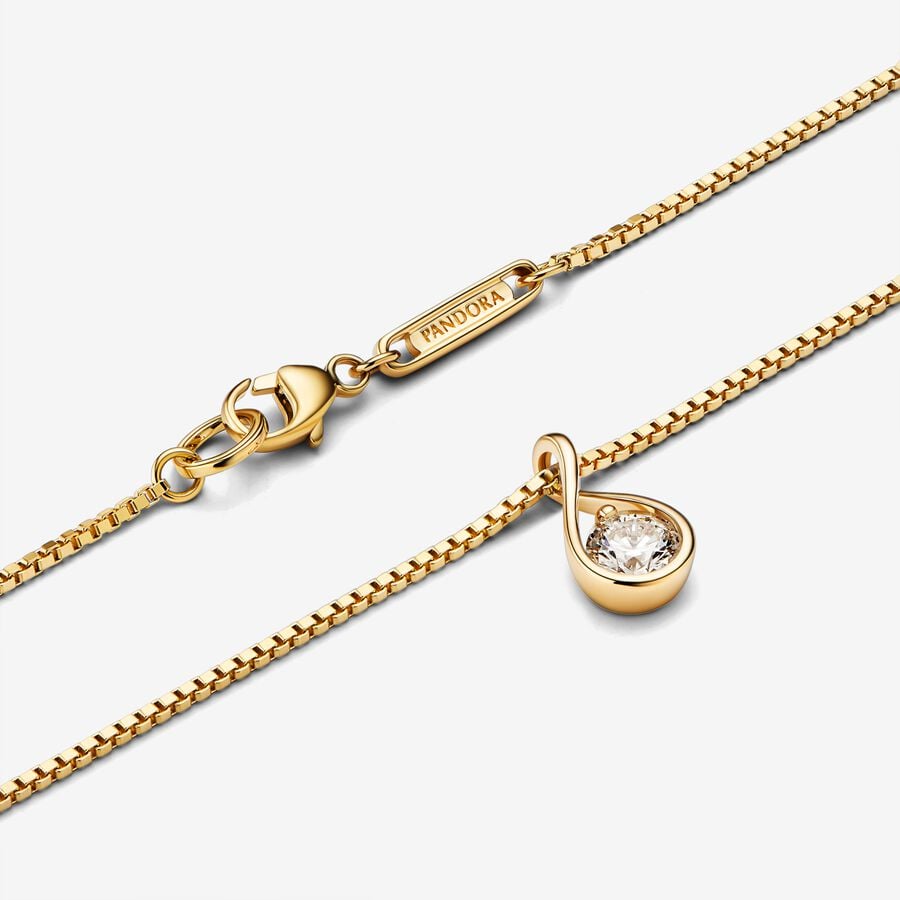 14k gold pandora infinite lab-grown diamond pendant & necklace, 0.25 carat, 17.7 inches