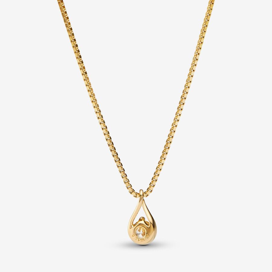 14k gold pandora infinite lab-grown diamond pendant & necklace, 0.25 carat, 17.7 inches